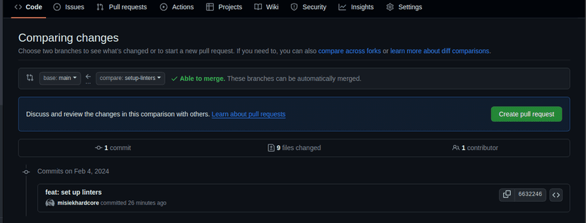 Pull request source and target  branches selection
