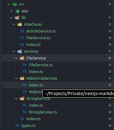 Structure of all files in lib directory