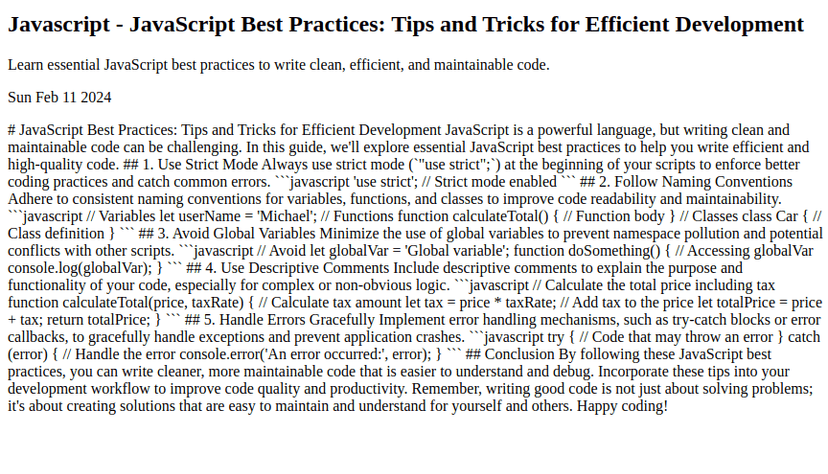 Article page