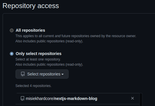 Renovate configuration repository selection section